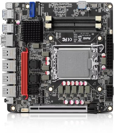 MNBOXCONET Q670 NAS 6 Bay Motherboard LGA 1700, PCIe5.0 x16 slot Mini ITX Carte avec 6× SATA3.0, 6× NVMe DIY NAS Board Dual DDR5, Barebone, Type-C 20Gbps(Without Cable)