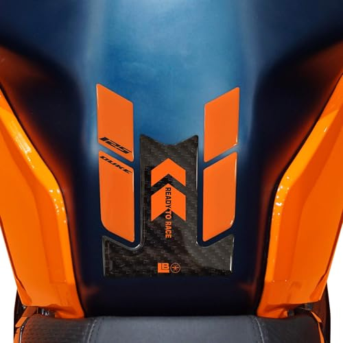 LABELBIKE 3D Aufkleber Motorrad Tankpad kompatibel mit KTM | 125 Duke 2024-2025, Harzschutz, Kratzfestigkeit, Dekoration