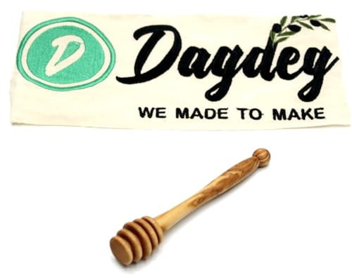 DAGDEG Honiglöffel aus Olivenholz, Honigheber,Dosierer von Honig,Helfer für Honig Liebhaber L.15 cm, handgefertigt