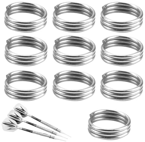 QTMMC 100 PCS Stainless Steel Dart Shaft Rings O-Ring Spring Ring for Nylon Shafts Accessories, Non-Slip Dart Flight Protector, 4.15 MM Dart Shaft Rings for Plastic & Nylon Shafts