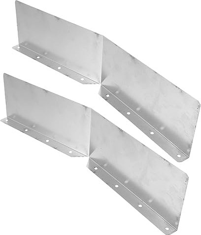 LOORGVEL Déflecteurs de Pluie pour Gouttière de Toit en Fer Argenté, Lot de 2 Pièces, Protège-gouttières D'angle pour Mur Extérieur et Maison, Évite Boue et Éclaboussures