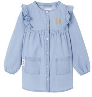 Vertbaudet Mädchen Malkittel aus Chambray indigo-blau 140