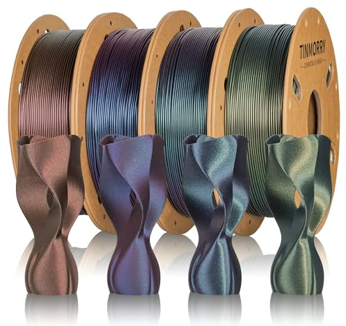 TINMORRY Filament PLA 1,75 mm, filament imprimante 3D 750 g X4, 4 couleurs
