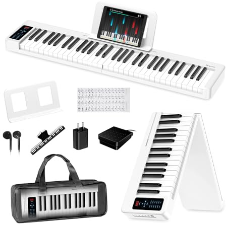 Rhymo Folding Piano Keyboard, 61 Keys Sensitive Electric Piano