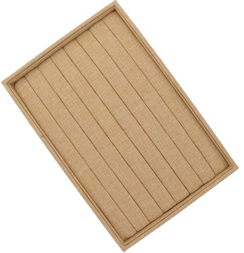 TOYANDONA Organizador de Joyas de Lino y Madera Diseño Conveniente para Almacenar Anillos y Pendientes en Dormitorio o Tocador