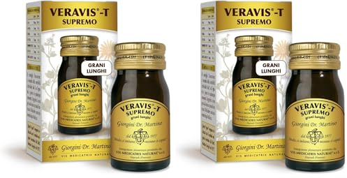Dr Giorgini VERAVIS-T SUPREMO GRANI LUNGHI 30 g - (con senna, cicoria e rabarbaro che, favorendo la regolarità del transito intestinale, possono aiutare in caso di stitichezza) (Confezione da 2)