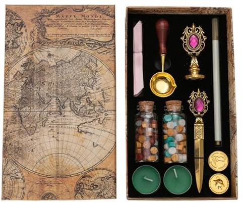 Juego de sellos de – Juego de sellos de vintage con pintura al fuego, no adhesivos, estampado en caliente, juego de colores de sello | Invitación de boda, sellado de tarjetas de Navidad