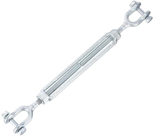 PATIKIL Heavy Duty Turnbuckle, (M10, Silver)(1 Pcs), Hot Dipped Carbon Steel Jaw and Jaw Turnbuckle Heavy Duty Cable Tensioner, Suit for - Shade Sail/Yard Zipline/Deck