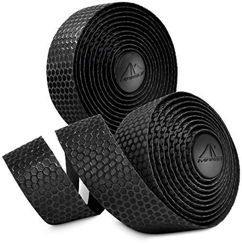 MARQUE Hex Bicycle Handlebar Tape - Road Bike Handle bar Tape 2PCS per Set (Black)