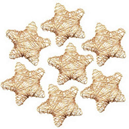 Papstar Wired Stars - Adornos para esparcir (diámetro: 55 mm, 7 unidades), color dorado