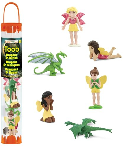 Safari TOOB Designer Fairies and Dragons | Vier Feen- und Zwei Drachenfiguren | Ungiftig und BPA-frei | Für Kinder ab 3 Jahren geeignet Ltd