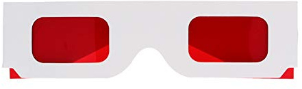 Othmro 1pc Paper Cardboard 3D Glasses, Red Cardboard Glasses White Paper Glasses Frame 3D Glasses for 3D Virtual Video, 3D DVDs, 3D Video Games, Comics, Images