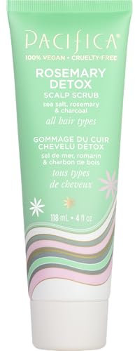 Pacifica, scrub per cuoio capelluto detox al rosmarino, jojoba, sale marino, carbone, trattamento delicato del cuoio capelluto, struttura del prodotto, tutti i tipi di capelli, senza solfati, senza