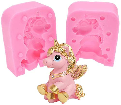 3D-Einhorn-Kerzenform – Einhorn-Silikonform für handgefertigten Fondant, Blütenpaste, Seife, Badebombe, Lotion-Bar, Gips, Polymerton