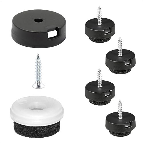 Wagner QuickClick® Deslizadores de Fieltro Robusto para sillas/meubles, Juego de 4 para atornillar - Natural Ø 20 mm, 4X Base+Tornillo+Inserto Deslizante Intercambiable - Made in DE - 15785100