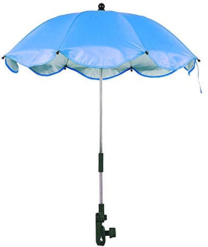 BLNAERYY Kinderwagen Sonnenschirm Schirm mit verstellbarer Befestigungsklemme, Kinderwagen Sonnenschirm Universal Baby Buggy Faltbarer Sonnenschirm für Kinderwagen Buggy & Buggy
