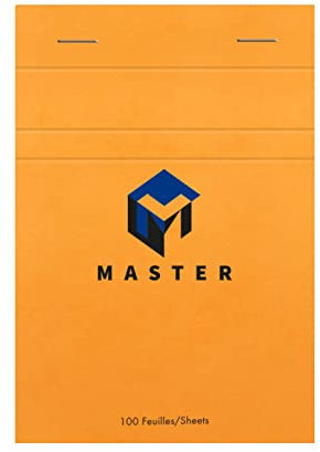 Calligraphe Clairefontaine 10706C - Packung mit 10 Schreibblöcken Calligraphe Master kopfseitig geheftet, DIN A6 10,5x14,8 cm, 50 Blatt kariert, 70 g, Orange, 1 Pack