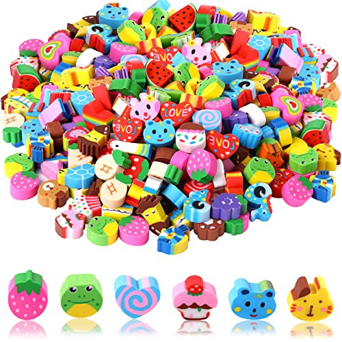 JUNEBRUSHS 150 Stück Mini Radiergummis Kinder,Kleine Bleistift Radiergummi Niedliche Tier Radiergummis für Kinder Schüler Hausaufgaben Schule Büro Geschenke