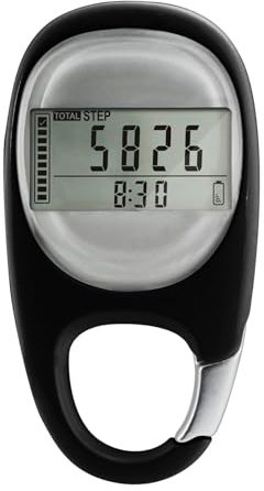 Yuehuamech Walking Pedometer 3D Digital Exercise Time Step Counter Walking Electronic Pedometer with Clip for Men Women Pets Outdoor Sports Activity