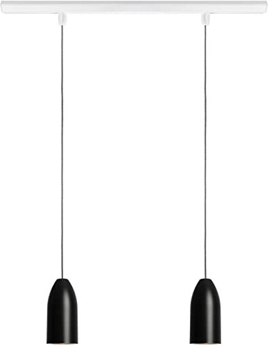 Buchenbusch urban design Pendellampe 2-flammig Wohn- Essbereich Küchentisch (33 Kabelfarben) Beton schwarz Tresen höhenverstellbar handgefertig tstylish blendet nicht black edition