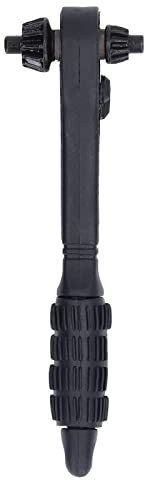 Eujgoov Chiave a Cricchetto 2 in 1 Ruggine Mandrino per Trapano Design Antiscivolo Resistente Mandrino per Trapano Nero Professionale Chiave a Cricchetto