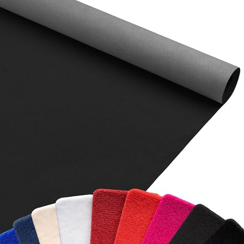 Primaflor Event- und Messeteppich Salsa | 200x500 cm | Anthrazit | 5 mm | Messeteppich Meterware mit Gummirücken | Vlies Teppich | Nadelvlies Bodenbelag für Messe, Event und Publikumsverkehr