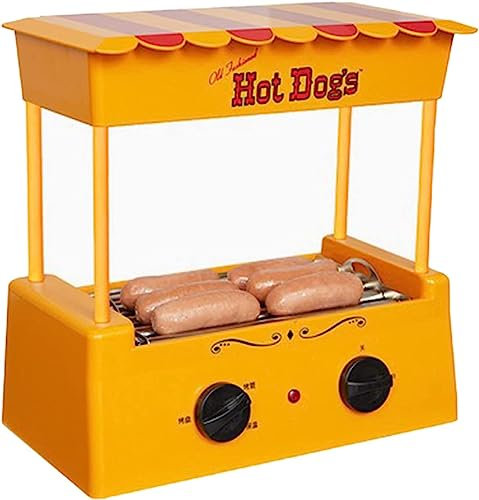 Maquina Perritos Calientes Hot Dog Roller Grill Cooker Machine, Electric 5 Roller Sausage Grill Cooker, Rodillos De Acero Inoxidable, Parte Superior Con Espacio De Almacenamiento, For Desayuno Salchic