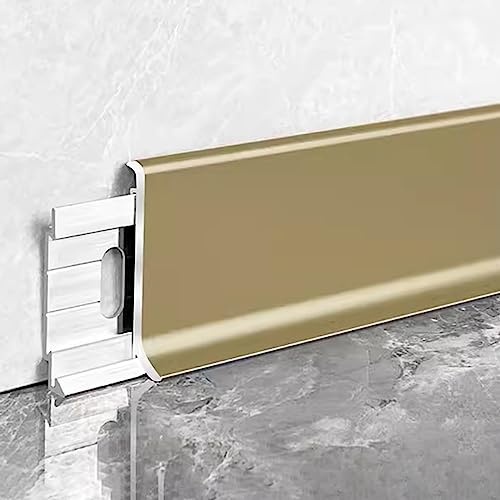 Sockelleiste Sockelleisten Fussleisten Gold Wandsockelleiste Mit Schienen, Metall Aluminium Sockelleiste Für Badezimmer, Küchenschränke, Restaurant Und Heimbüro, Lang 70 60 50 40 30 20 Zoll ( Color :