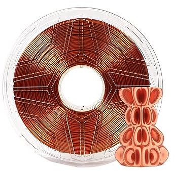 LeoPlas Ultra Seide PLA Filament 1.75mm Glänzend PLA Filament 1kg für 3D-Druckmaterial Druckerzubehör (Kupfer)