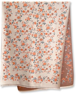 LumiSyne Invierno Bufanda Chal De Cachemira Para Mujer Doble Cara Bicolor Romántico Estampado De Rosas Bufanda Reversible Con Borla Grande Pashmina Fulares Larga Bufanda De Cuello Grueso Cálida Estola