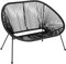 Gartenbank wetterfest – 2-Sitzer Gartensofa mit Metallgestell & PE-Rattan – Balkon Lounge Sitzbank Outdoor – Stilvolle Balkonmöbel für Garten & Terrasse - Maße: 114 x 75 x 88 cm, Gewicht: 7 kg