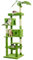 JISSBON 193cm Cat Tree for Indoor Cats, Multi Level Cat Tower with Scratching Posts, Large Plush Perch & Cat Condo with Leaves for Kittens, Adult Cats, Green