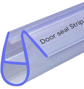 Shower Screen Door Seal Strip Clear Bath Door Seal Strip 4-6mm Glass Up to 6mm Gap - Shower Enclosures & Cubicles Transparent Shower Screen Seal DIY & Tools Replacement (Straight Round Bottom)