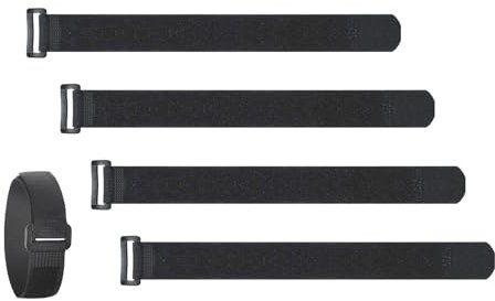 FUIPVGI 4 Pezzi Cinghie Elastiche con Gancio 90 x5cm, Cinghie Elastiche Antiscivolo, Cinghie di Fissaggio, Cinghie a Strappo per Prolunghe, Corde, Bicicletta, Bagagli, Tubi, Cavi (Nero)