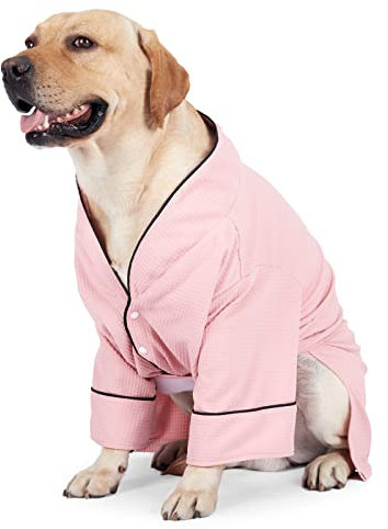 SUYUKU Hunde-Trockenmantel, verstellbar, schnell trocknend, Hundemantel, Frottee, Hundebademantel, Welpen, Haustier-Nachtwäsche, Homewear für kleine, mittelgroße und große Hunde, Rosa, Größe XL