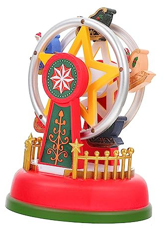 MAGICLULU Riesenrad Weihnachtsdeko aus Kunststoff mit Spieluhr und Lichtern Dekoration für Zuhause Fotorequisite