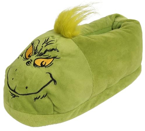 Pantuflas/zapatillas unisex Grinch Green, cálidas y suaves.