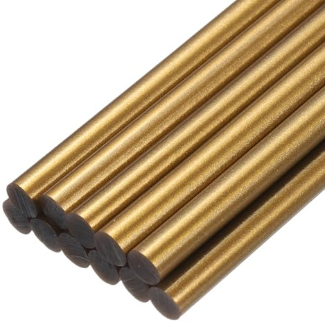 QUARKZMAN 12 Stück Heißklebestifte 7mm x 100mm Heißklebesticks Bunt Heißklebepistole Sticks Heißkleber Klebestifte Klebstoff für DIY Kunsthandwerk Abdichtung Bronzegold