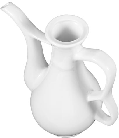 Ceramic White Wine Jug 280ml Portable Serving Pot with Handle