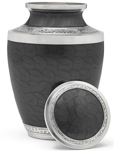 Eternal Harmony Urne funéraire pour cendres funéraires humaines avec finitions élégantes pour honorer et se souvenir de votre bien-aimé (soigneusement fabriquée à la main) (noir)