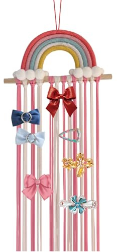 -Tür mit Regenbogen-Tound für klebrige Lagerung für Haarzubehör für Kinder, Stirnbandhalter, Haar-Clip-Organizer, Wandhaken,