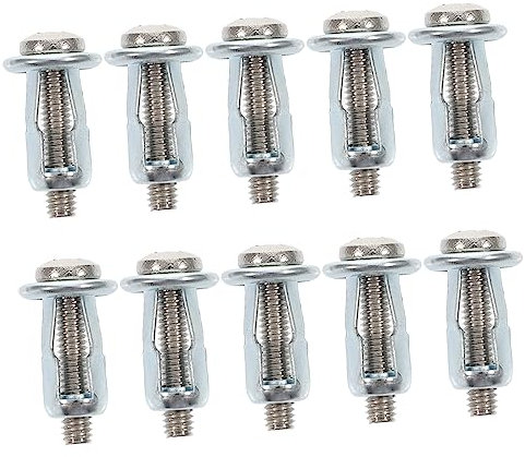 IMIKEYA Jeu de 10 Écrous en Acier Inoxydable Argenté, Ancrages pour Porte Creuse avec Filetage en Spirale, Design Simple et Pratique, Fixation pour Acier et Tôle