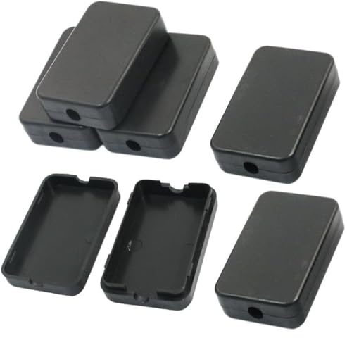 Newyuan 6Pcs Junction Box for Electronics PCB Case (Black) | ABS Electrical Box Small Waterproof Electric Project Case,Electronic Hobby Box