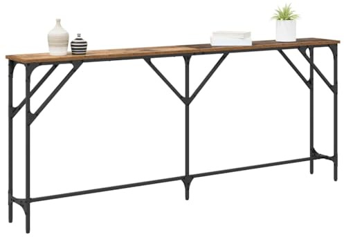 vidaXL Konsolentisch Altholz 180 x 23 x 75 cm Schichtholz und Metall