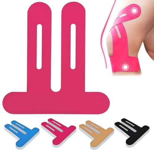 LiangMai 10 Stück Precut Kinesiotapes Knie Tape - vorgeschnitten Kinesiologie Tape Sport Tapes Rosa Kinesiotape, wasserfest & Hautfreundlich Profi Physio Tape Knieschmerzen Knie Haltungskorrektur