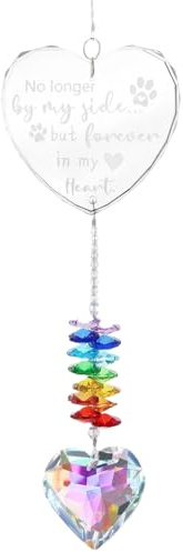 Crystal Rainbow Sun Catcher for Windows, Dog Memorial Gifts, Pet Memorial Gifts, Unique Design, Beautiful Rainbow Refractions, Pet Loss Gifts Dog, Honor Your Beloved Pet, Garden Decoration Suncatchers