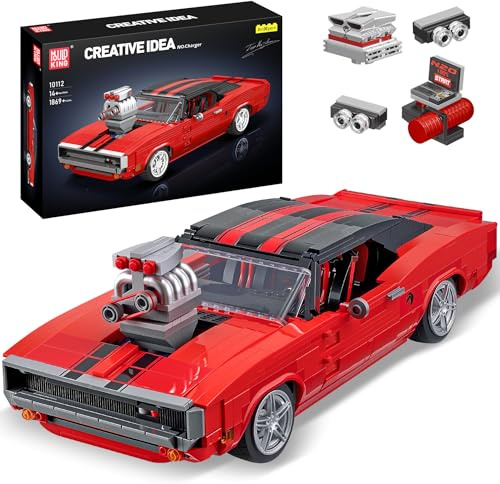 Mould King 10112 Technik Sportwagen Bausteine Set, 1869 Teile Auto Modell Bausatz, Kreatives Fahrzeug Spielzeug für Erwachsene und Sammler