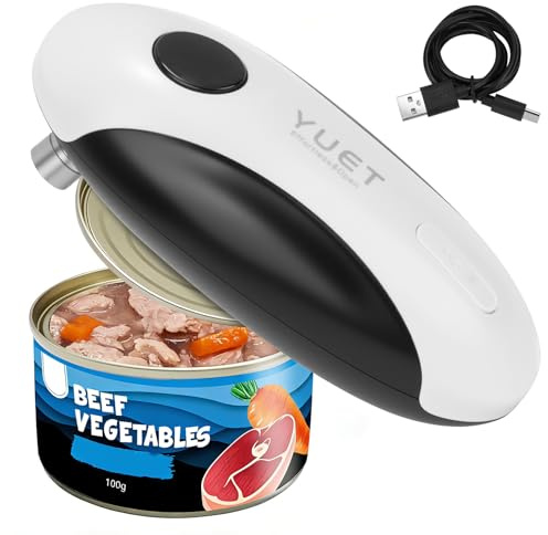 YUET Abridor de Tarros Eléctrico USB Recargable, Funciona con Pilas, Abrelatas Automático para Nuevos Frascos Sellados, el Abrelatas de Manos Libres con Menos Esfuerzo para Abrir