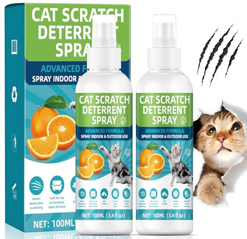 Cat Repellent Spray 200ml, Natural Cat Deterrent Spray Indoor & Outdoor, Effective Urine Control Anti Scratch Chew Training Alternative for Furniture Plants Sofa Protection, Family Pet Safe Formula