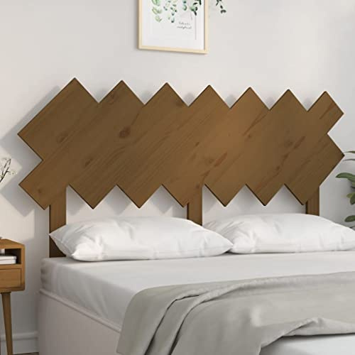 mzdioop Bett-Kopfteil Honigbraun aus massivem Kiefernholz 141x3x80,5 cm rustikale Rückenlehne für Doppelbett und Einzelbett, freistehend, komfortable Rückenstütze zum Anlehnen im Schlafzimmer